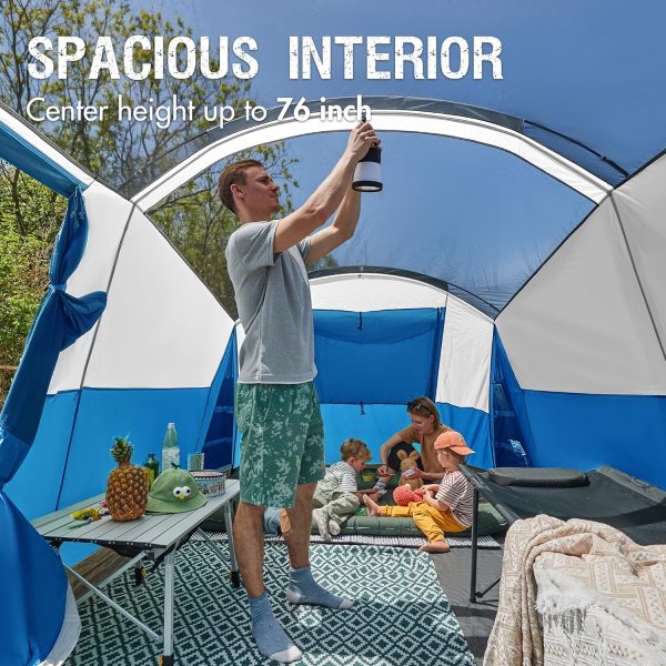 PORTAL 6/8/10 Person Family Camping Tent with Screen Room, Water Resistant Big Tunnel Tent with Rainfly, Large Family Tent for Outdoor Camping, Party - Image 4