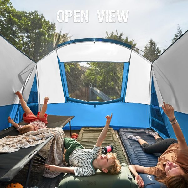 PORTAL 6/8/10 Person Family Camping Tent with Screen Room, Water Resistant Big Tunnel Tent with Rainfly, Large Family Tent for Outdoor Camping, Party - Image 6